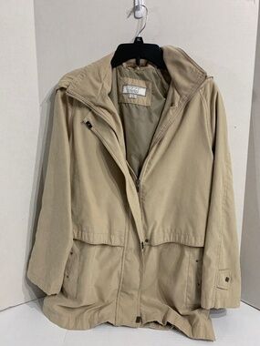 Izzi Outerwear Woman's Size Medium Lightweight Beige Car Coat Jacket